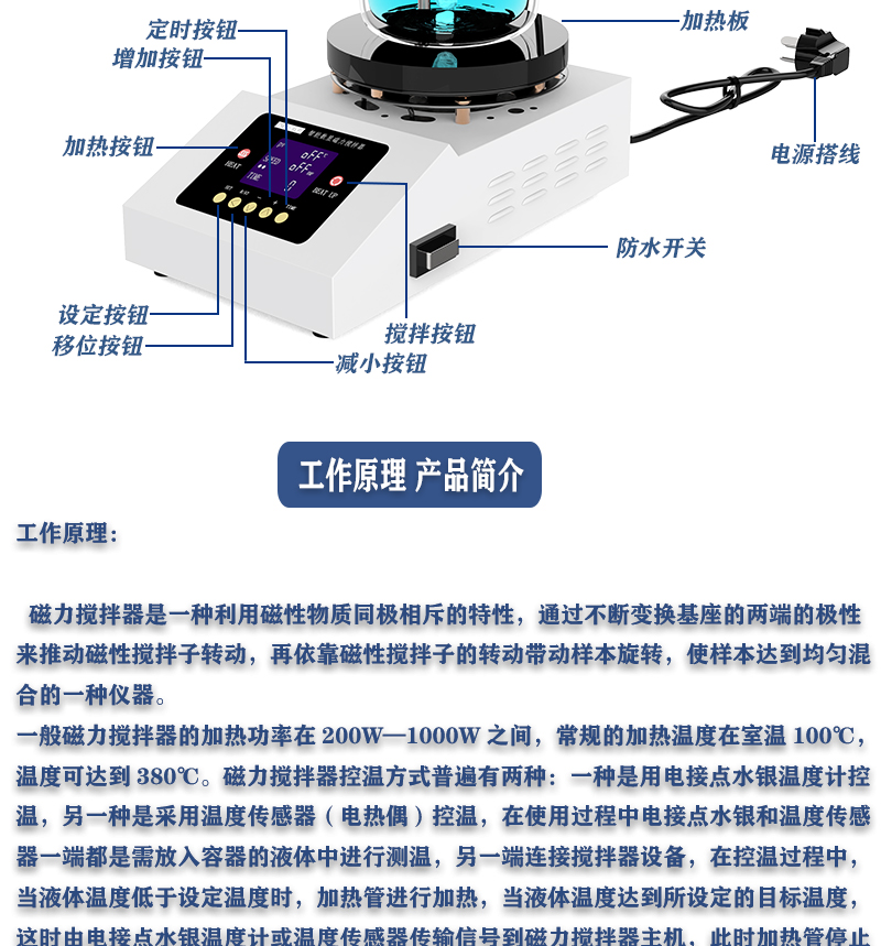 4工位 ZNCL-BS*180MM特氟龍磁力攪拌器加熱板(圖9)